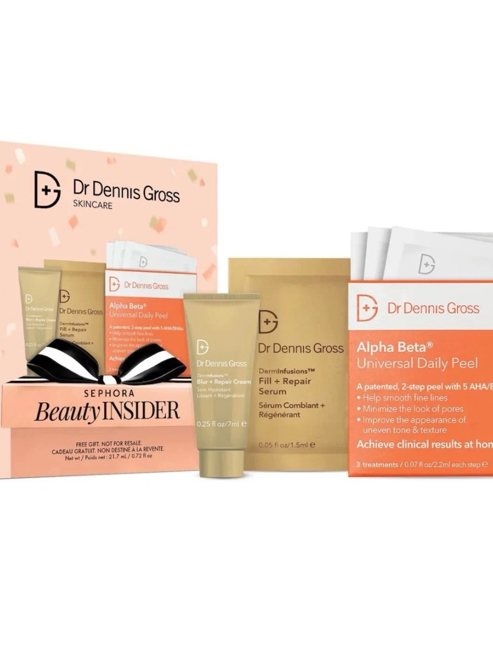 Alpha Beta Universal Daily Peel + Fill + Repair Serum Set - Peach